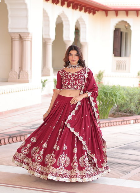 KA 5052 Vichitra Silk Lehenga Choli Wholesalers In Delhi